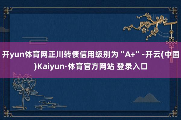 开yun体育网正川转债信用级别为“A+”-开云(中国)Kaiyun·体育官方网站 登录入口