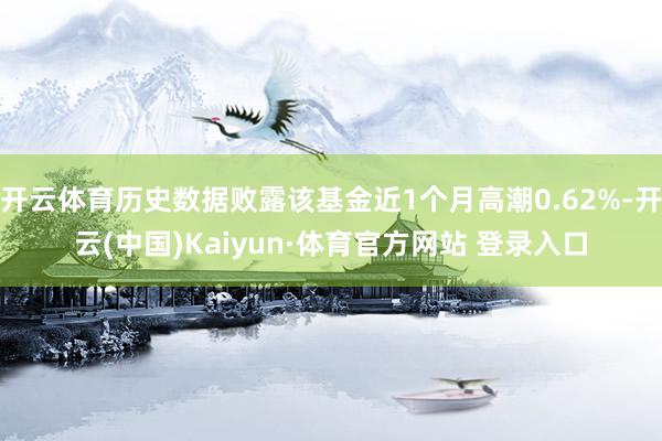 开云体育历史数据败露该基金近1个月高潮0.62%-开云(中国)Kaiyun·体育官方网站 登录入口