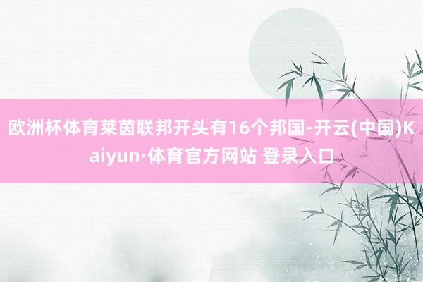 欧洲杯体育莱茵联邦开头有16个邦国-开云(中国)Kaiyun·体育官方网站 登录入口