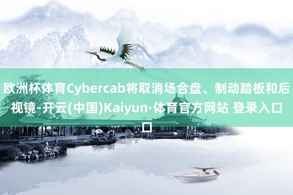 欧洲杯体育Cybercab将取消场合盘、制动踏板和后视镜-开云(中国)Kaiyun·体育官方网站 登录入口